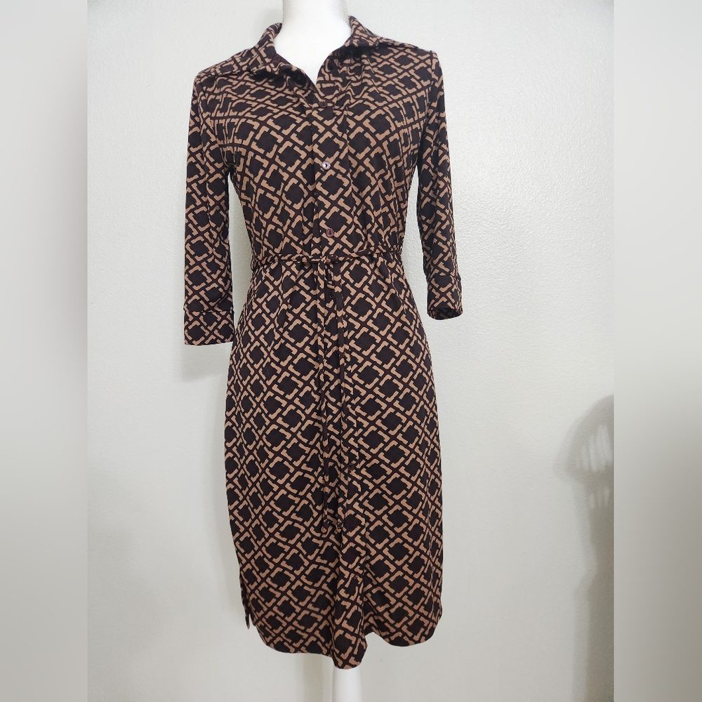 Shirt dress Small California Concepts Tan/Black